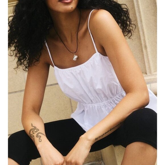 RICHER POORER stella cotton tank in blue ripple print size XL - Picture 6 of 9